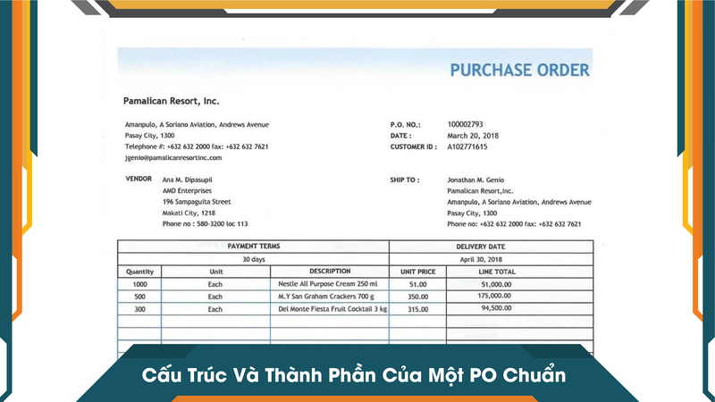 Cấu Trúc Và Thành Phần Của Một PO Chuẩn