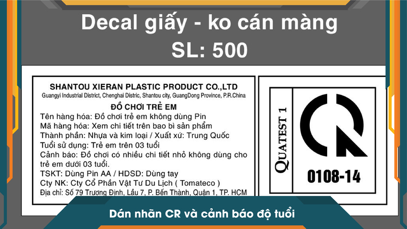 Dán nhãn CR và cảnh báo độ tuổi