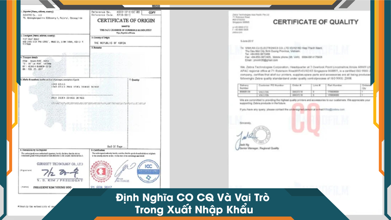 Định Nghĩa CO CQ Và Vai Trò Trong Xuất Nhập Khẩu