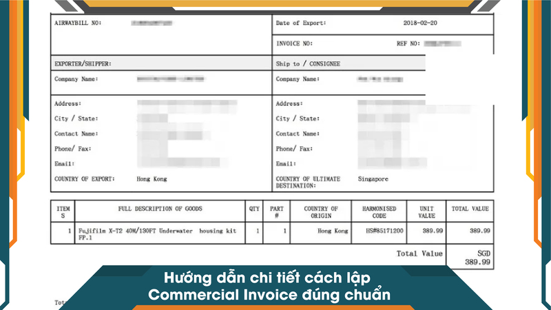 Hướng dẫn chi tiết cách lập Commercial Invoice đúng chuẩn