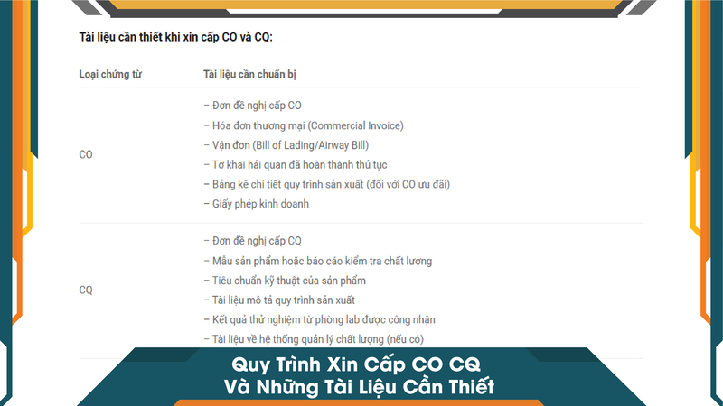 Quy Trình Xin Cấp CO CQ Và Những Tài Liệu Cần Thiết