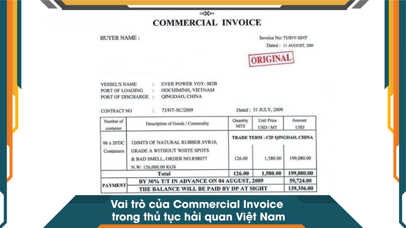 Vai trò của Commercial Invoice trong thủ tục hải quan Việt Nam
